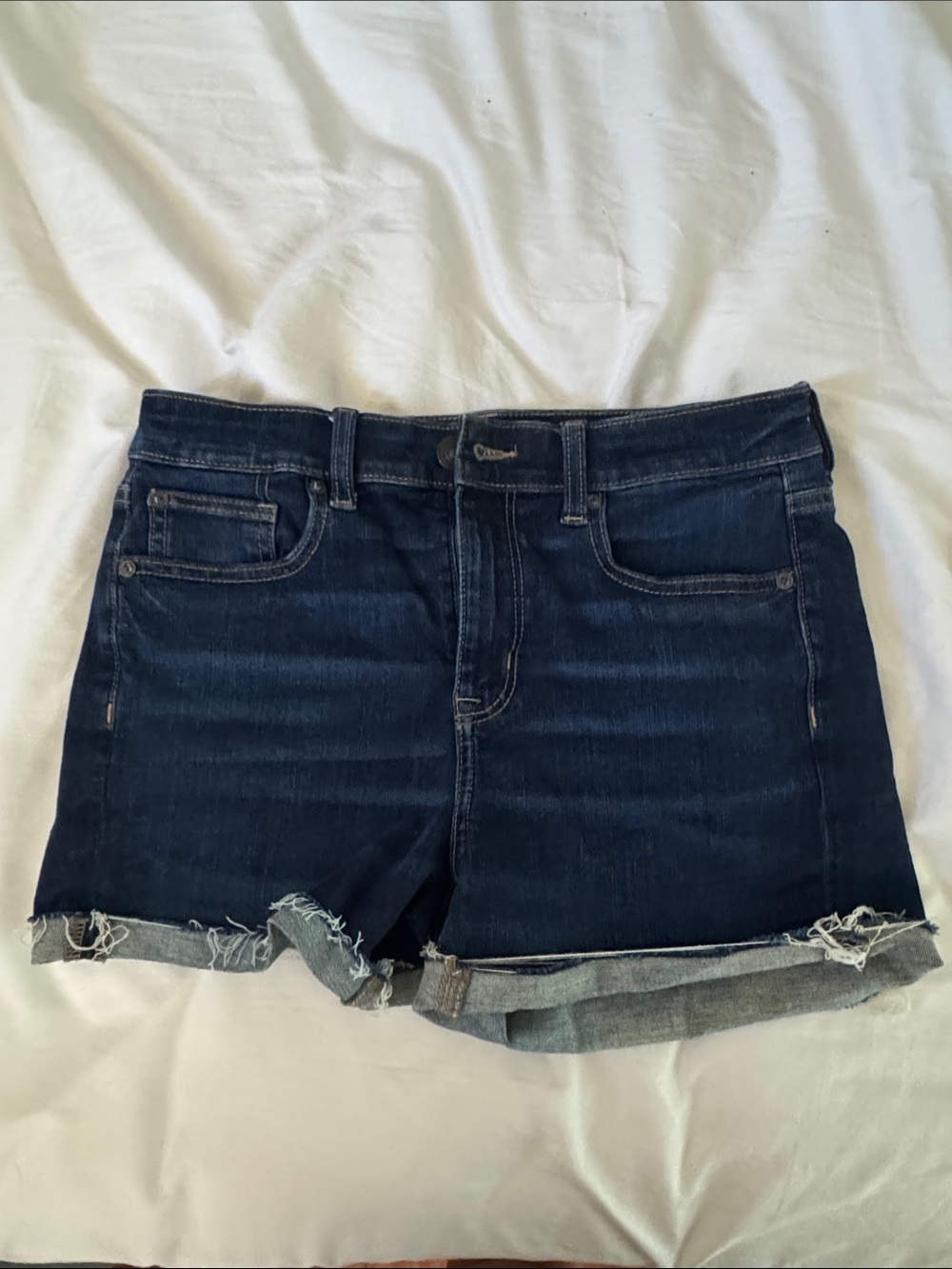 American Eagle Outfitters Dark Blue Denim Cutoff Shorts